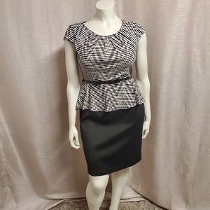 Black & White Peplum Dress